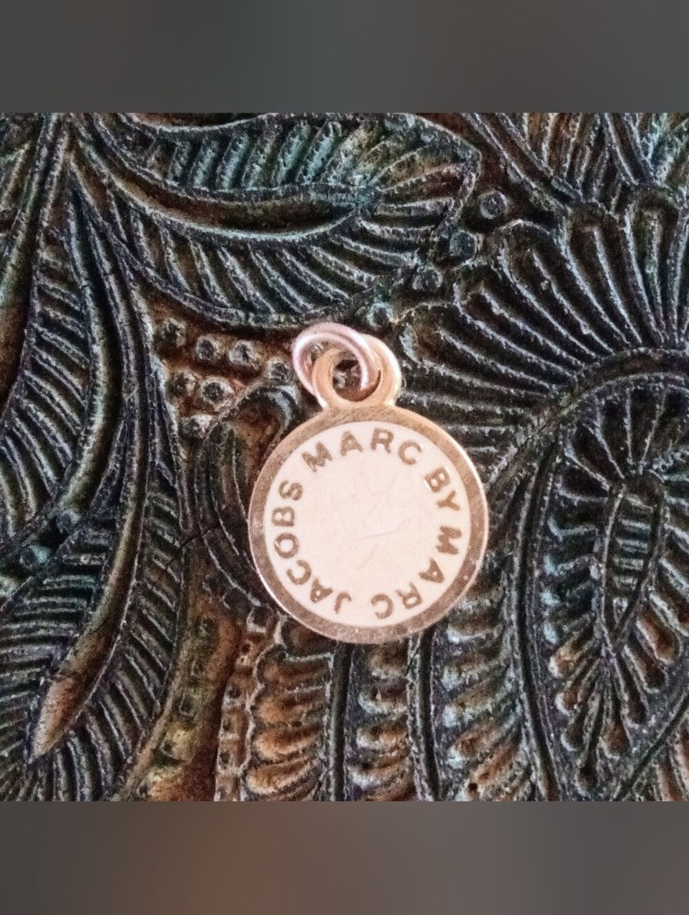 Marc By Marc Jacobs Logo Disc Enamel Pendant Charm Gold-Tone Finish
